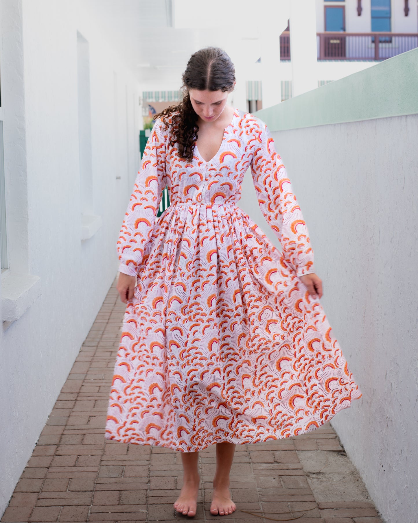 Button neck Maxi