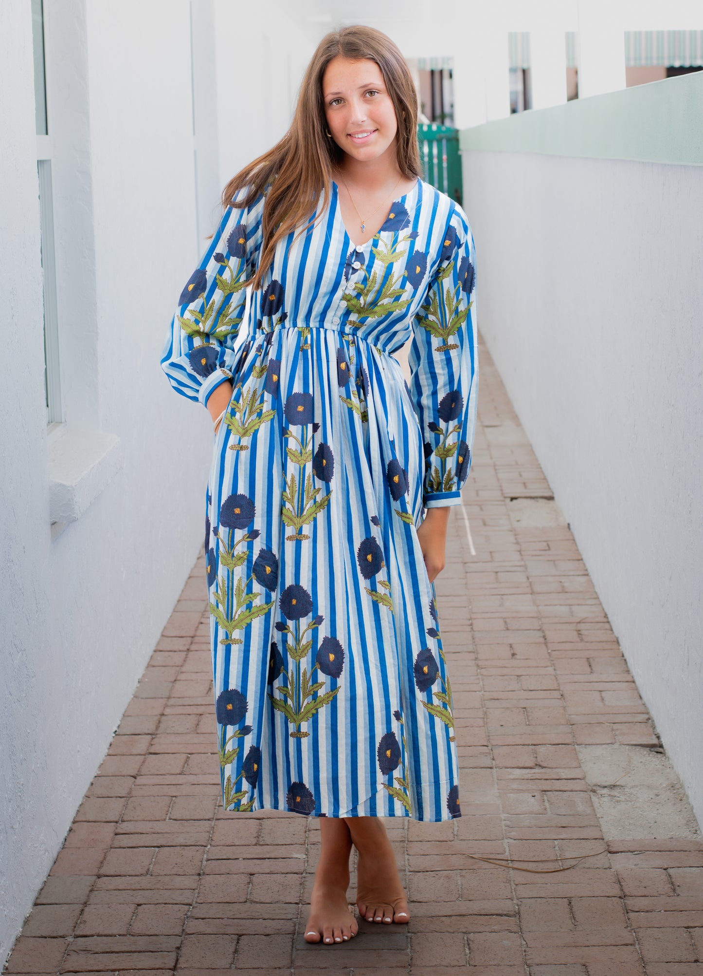 Button neck Maxi