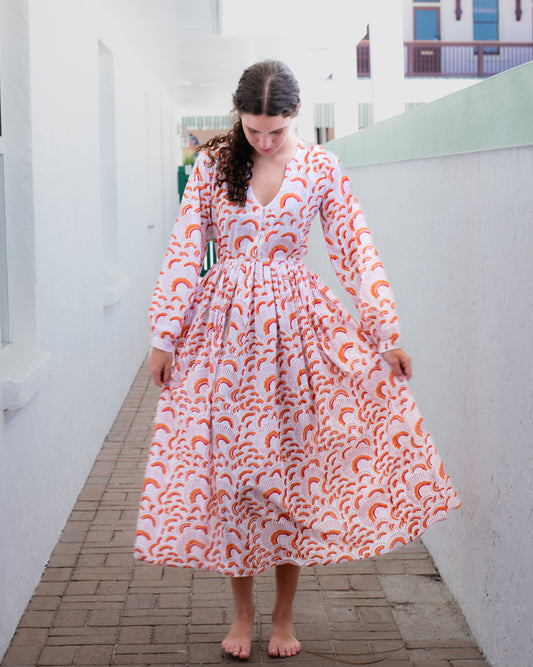 Button neck Maxi