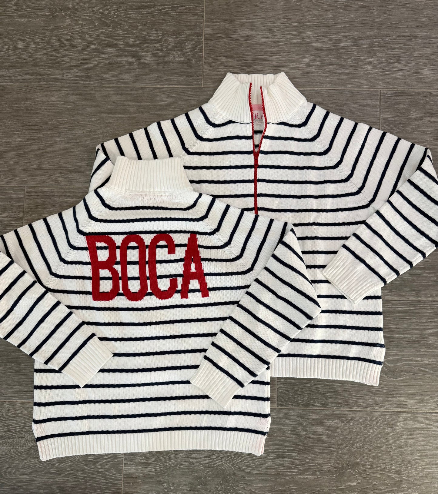 Boca Stripe quarter zip