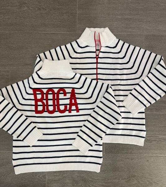 Boca Stripe quarter zip